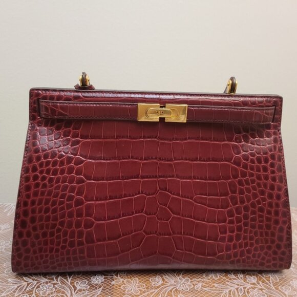 Tory Burch small Lee Radziwill croc handbag - Picture 1 of 7
